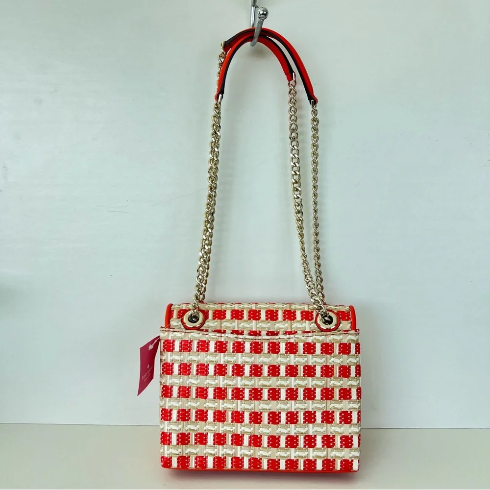 NWT KATE SPADE Natalia Two Tone Flap Chain Handles Small Crossbody Shoulder Bag